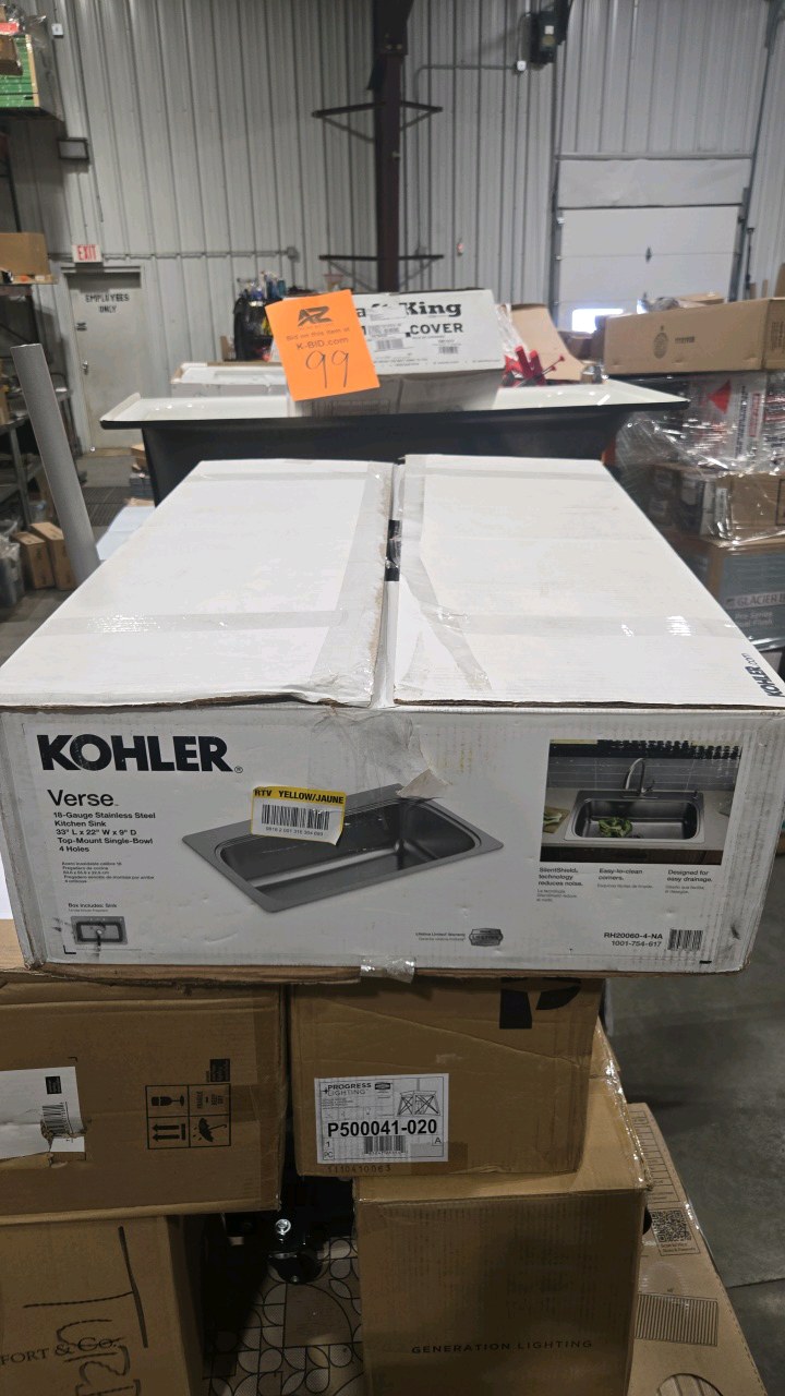 KOHLER Verse 33 in. Drop-in Single Bowl 18 Gauge Stainless Kitchen Sink with 4 Faucet Holes