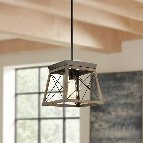 Progress Lighting Briarwood Collection 1-Light Antique Bronze Kitchen Farmhouse Mini-Pendant Hanging Light