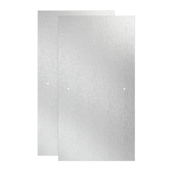 (2) Delta 29-34 in. x 55-12 in. x 14 in. (6 mm) Frameless Sliding Bathtub Door Glass Panels in Rain (For 50-60 in. Doors)