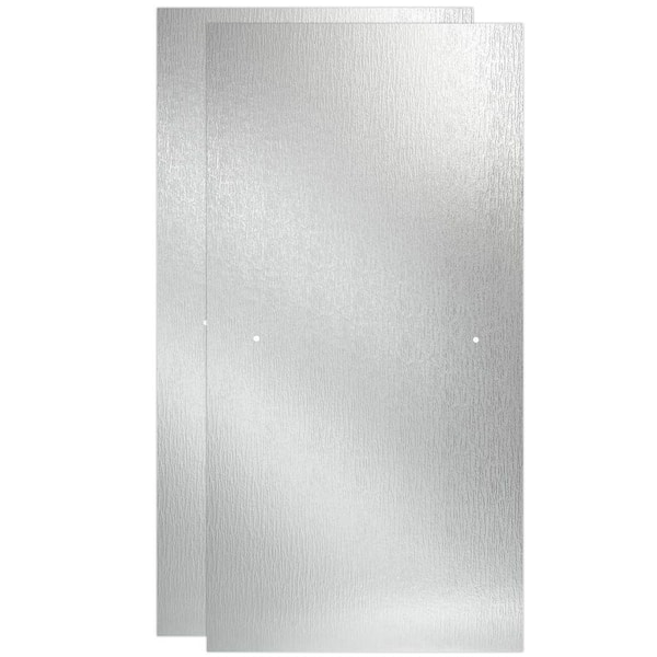(2) Delta 29-34 in. x 67-34 in. x 14 in. (6 mm) Frameless Sliding Shower Door Glass Panels in Rain (For 50-60 in. Doors)
