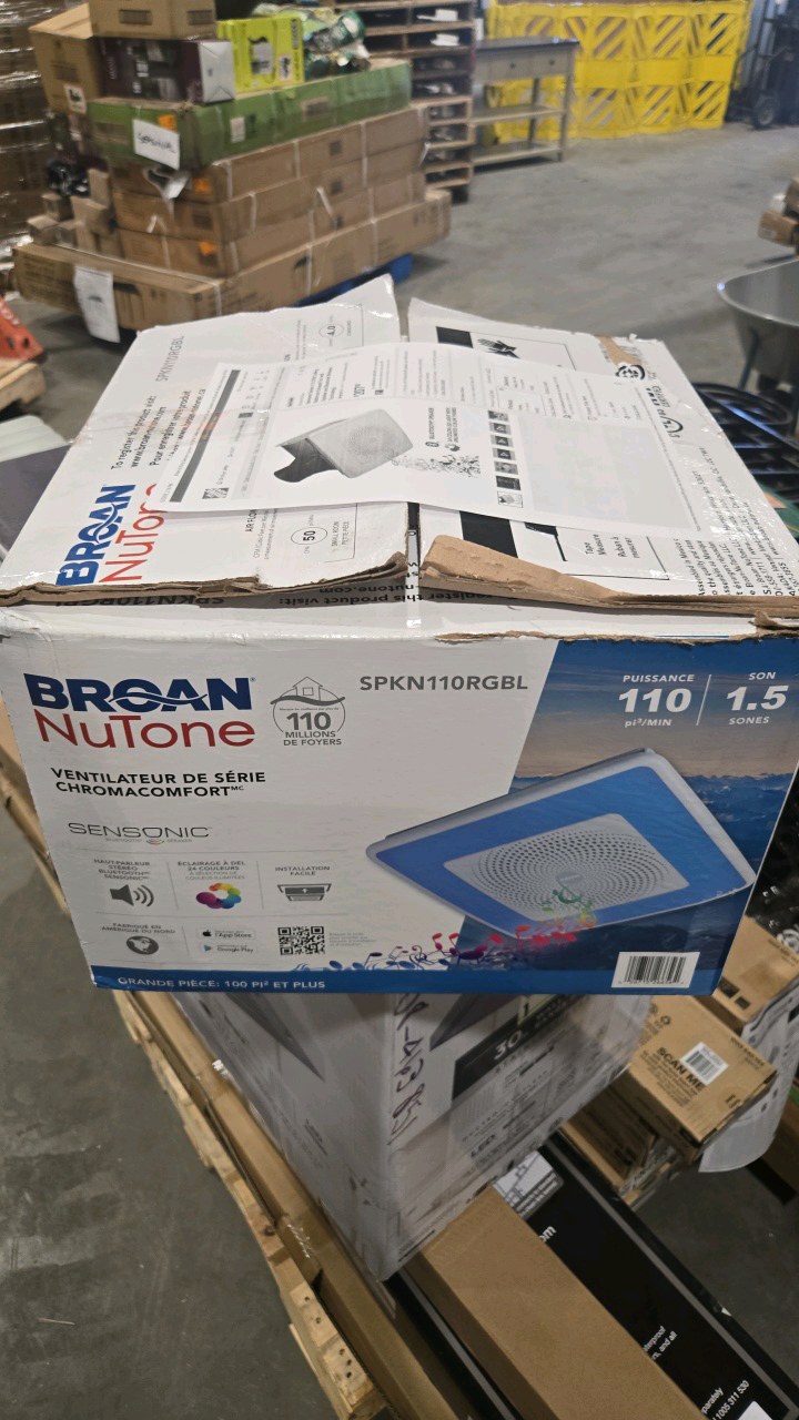Broan-NuTone Sensonic Series 110 CFM Ceiling Bathroom Exhaust Fan with Speaker and Bluetooth Wireless Technology