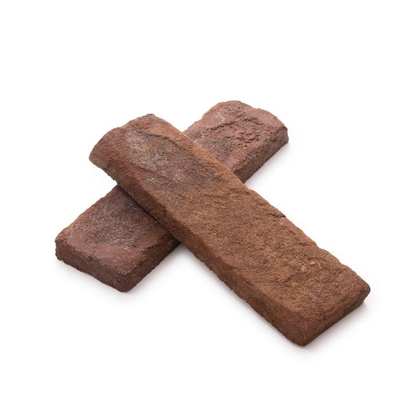 (14) Old Mill Brick 7.625 in. x 2.25 in. x 0.625 in. Millhouse Thin Brick Singles - Flats (Box of 42)