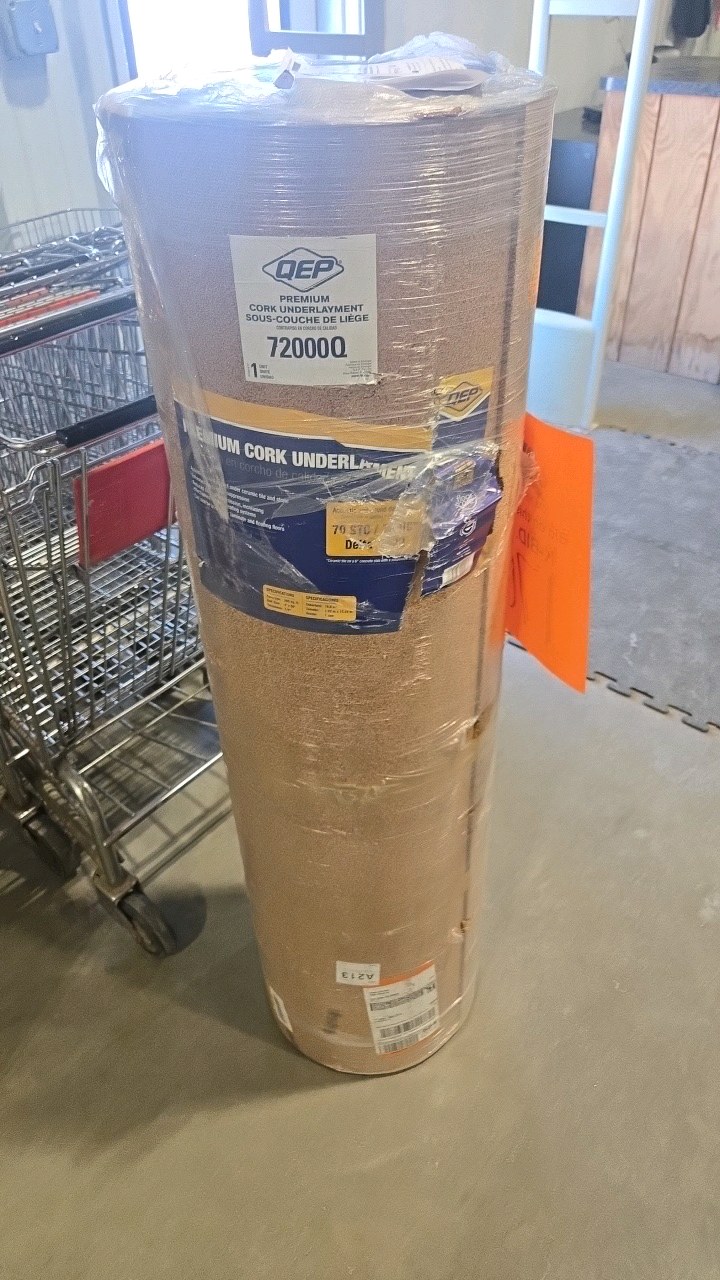 QEP 200 sq. ft. 4 ft. Wide x 50 ft. Long x 6mm Thick Natural Cork Sound Dampening Underlayment Roll