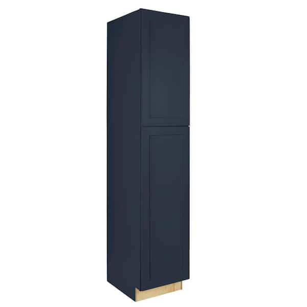 Hampton Bay Avondale 18 in. W x 24 in. D x 90 in. H Ready to Assemble Plywood Shaker Pantry Kitchen Cabinet in Ink Blue