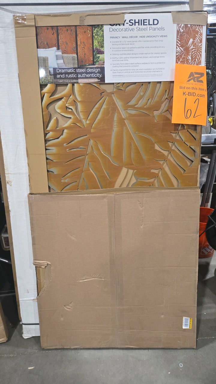 OUTDECO Rainforest 3 ft. x 6 ft. Oxy-Shield Corten Steel Decorative Screen Panel in Rust with 6-Screws