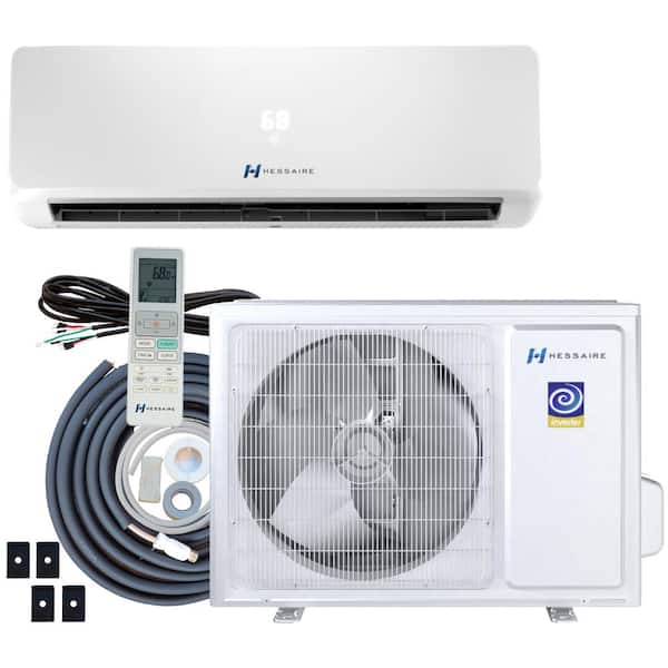 Hessaire DIY 21.7 SEER2 12,000 BTU Wi-Fi 1 Ton Ductless Mini Split Air Conditioner and Heat Pump Variable Speed Inverter-115-Volt