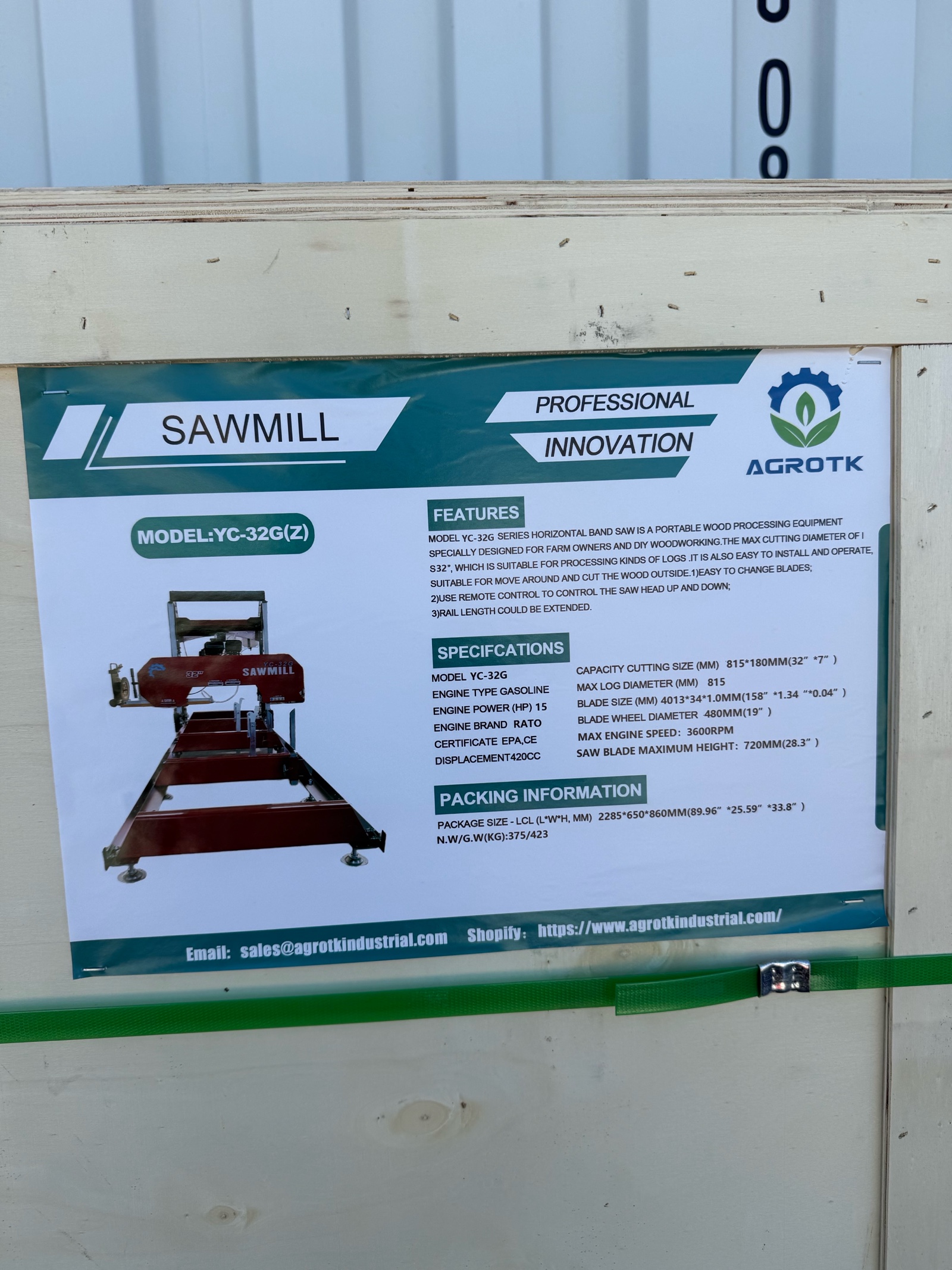 Portable Sawmill&nbspYC-32G Z