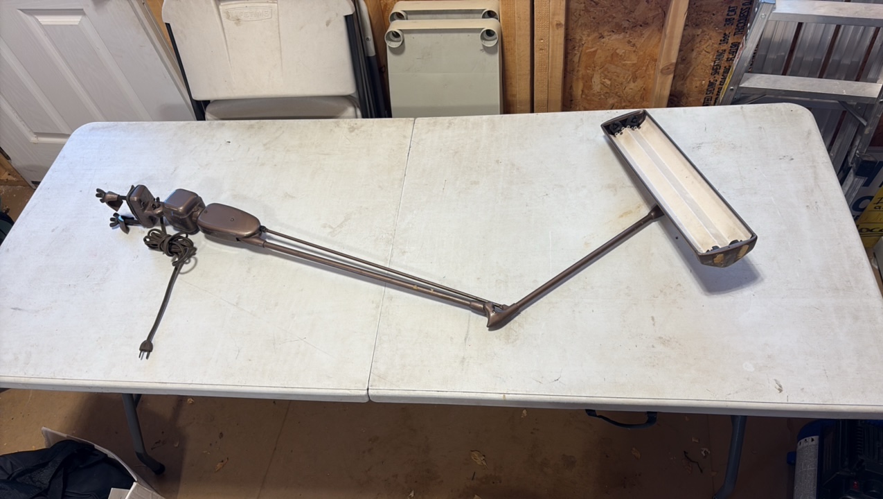 VINTAGE Industrial articulating arm clamp light