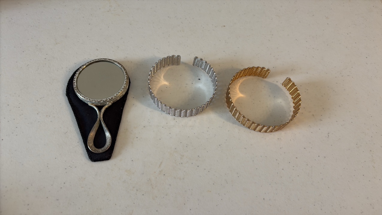 (2) NAPIER bracelets and a vintage hand mirror