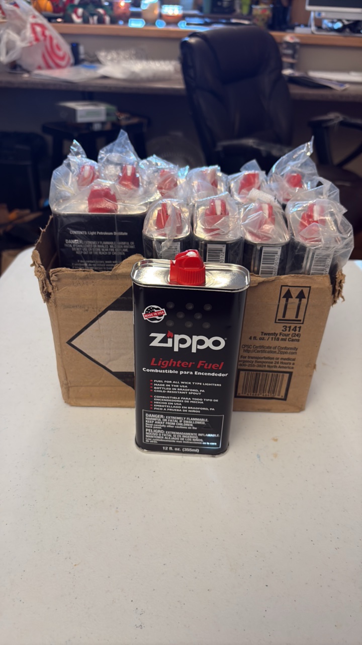 (12) ZIPPO lighter fuel 12oz containers