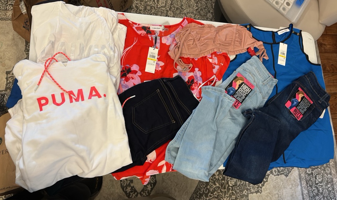 CALVIN Klein tops, Puma sweatshirt, and Wax Jeans