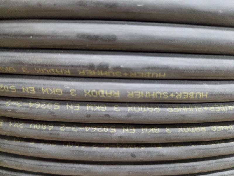 Spool of Huber Suhner Radox 3-GRW 5 mm Power Cable