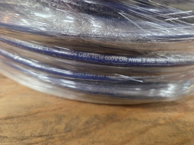 8 AWG 600V TEW Processed Wire on Wooden Spool