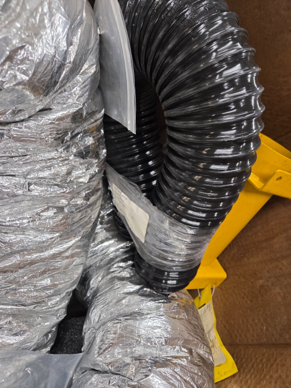 Lot of Flexible Industrial Ducting Hoses with Yellow Mounting Bracket