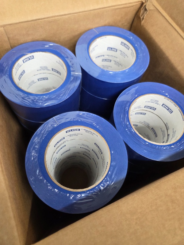 4 Cases of 24 Uline Painters Masking Tape Rolls 2 inch x 60 yds Blue - NEW IN BOX