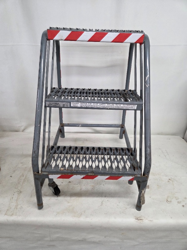 Cotterman 2-Step Rolling Steel Safety Ladder, 450 lb Capacity