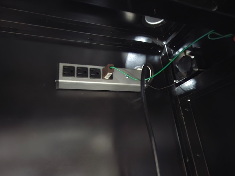 GRAM Technologies Commander Mobile Metal Workstation Cabinet with Power Strip