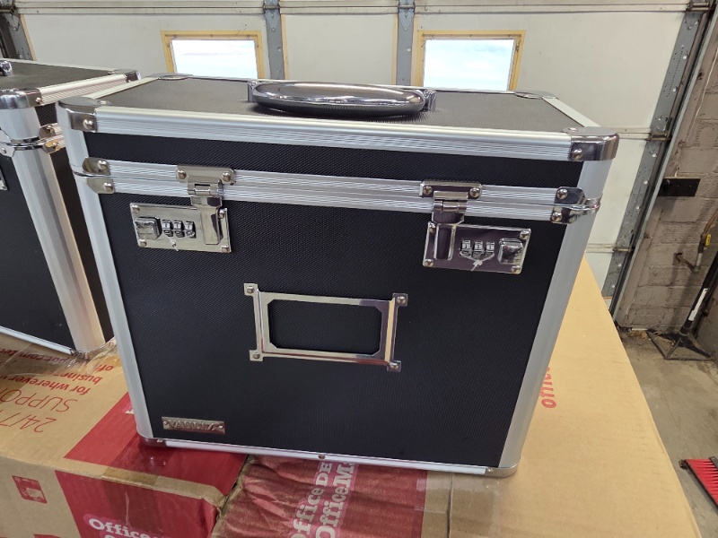 FULL PALLET  - VAULTZ Black Locking File Storage Box with Handle and Combination Locks - NEW IN BOX