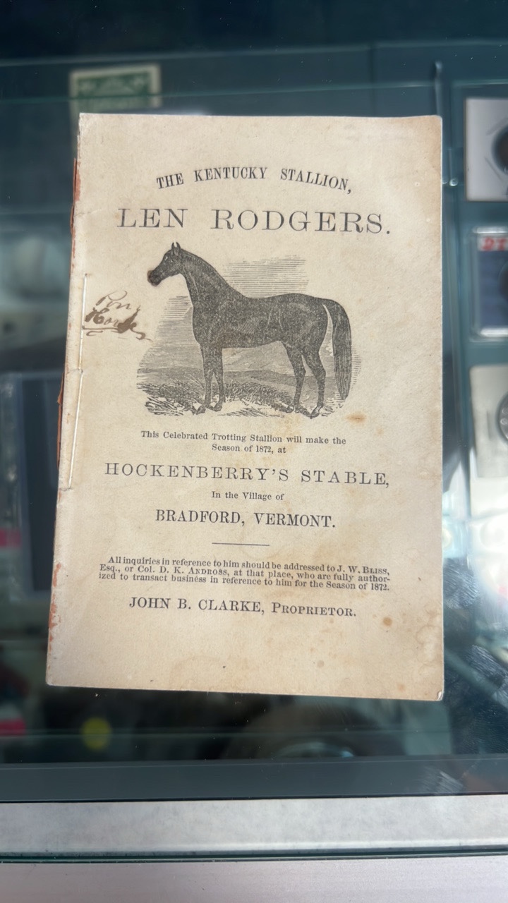 1871 the Kentucky stallion Len rogers booklet with multiple signatures