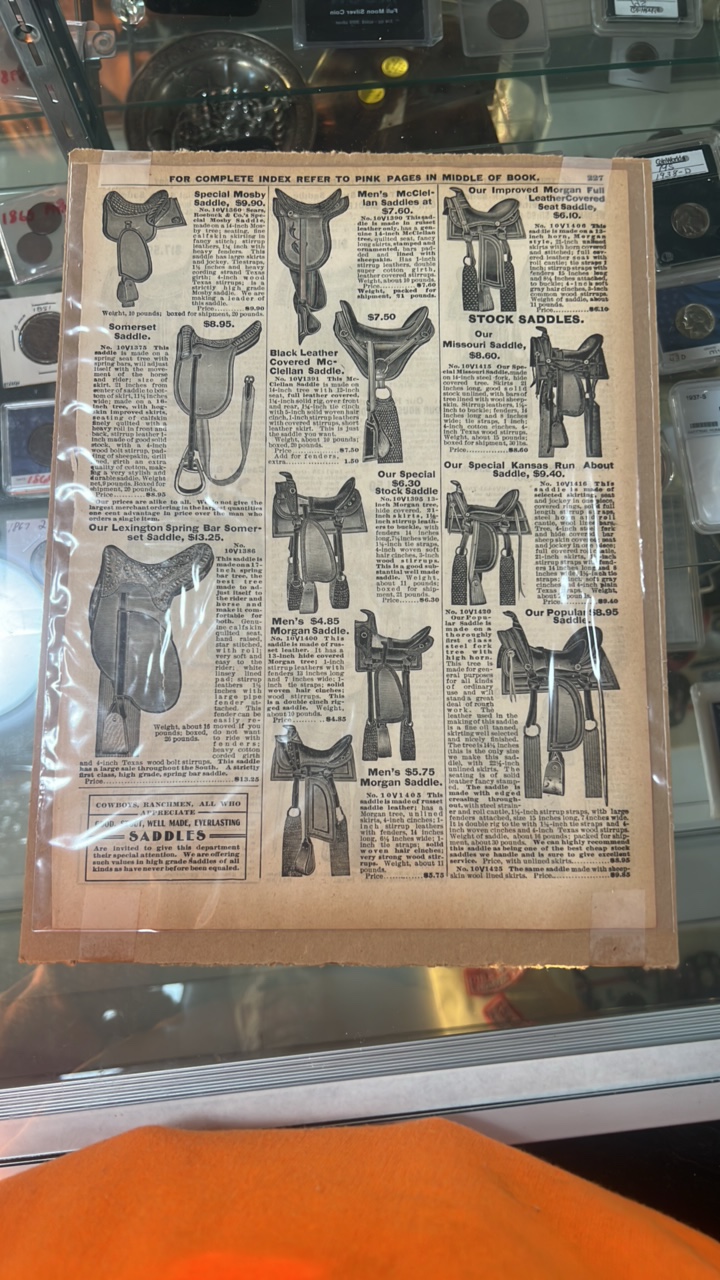 antique saddle advertisement