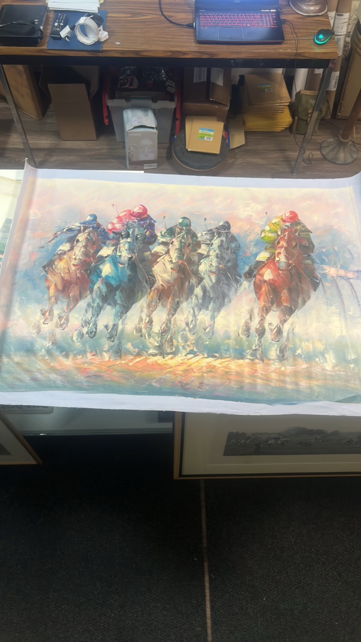 horse racing oil painting