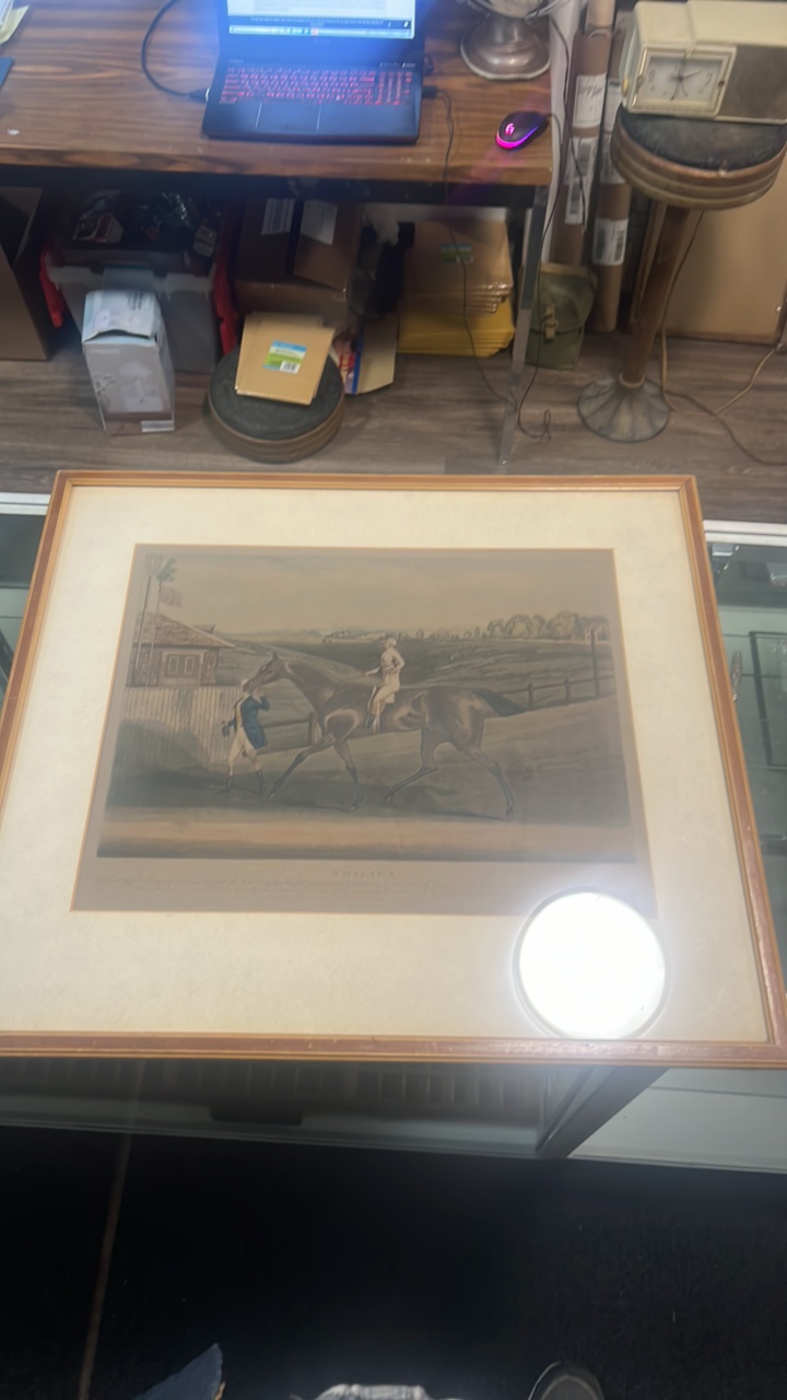 late 1800s Emilius horse racing etching