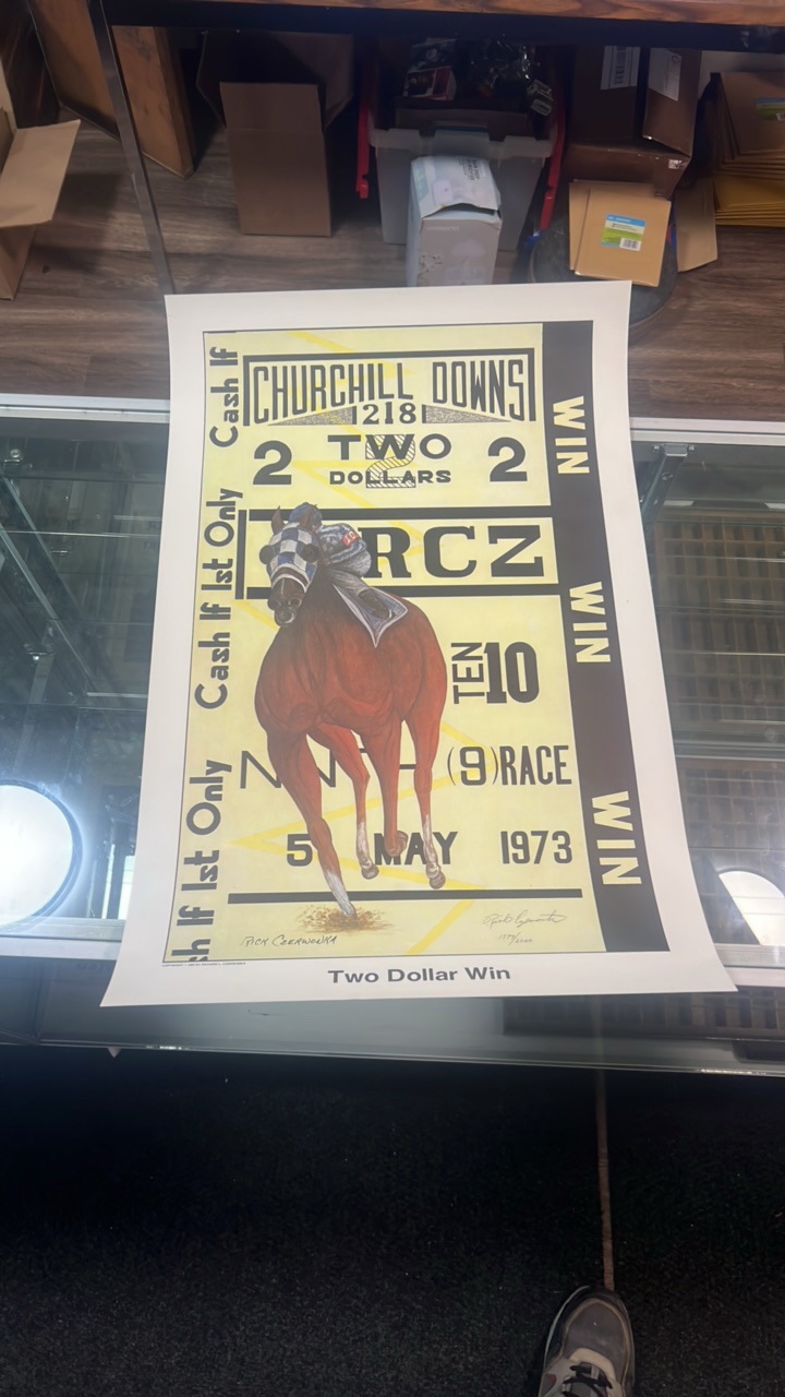 1983 Rick czerwonka signed print secretariat Churchill downs Kentucky derby with coa