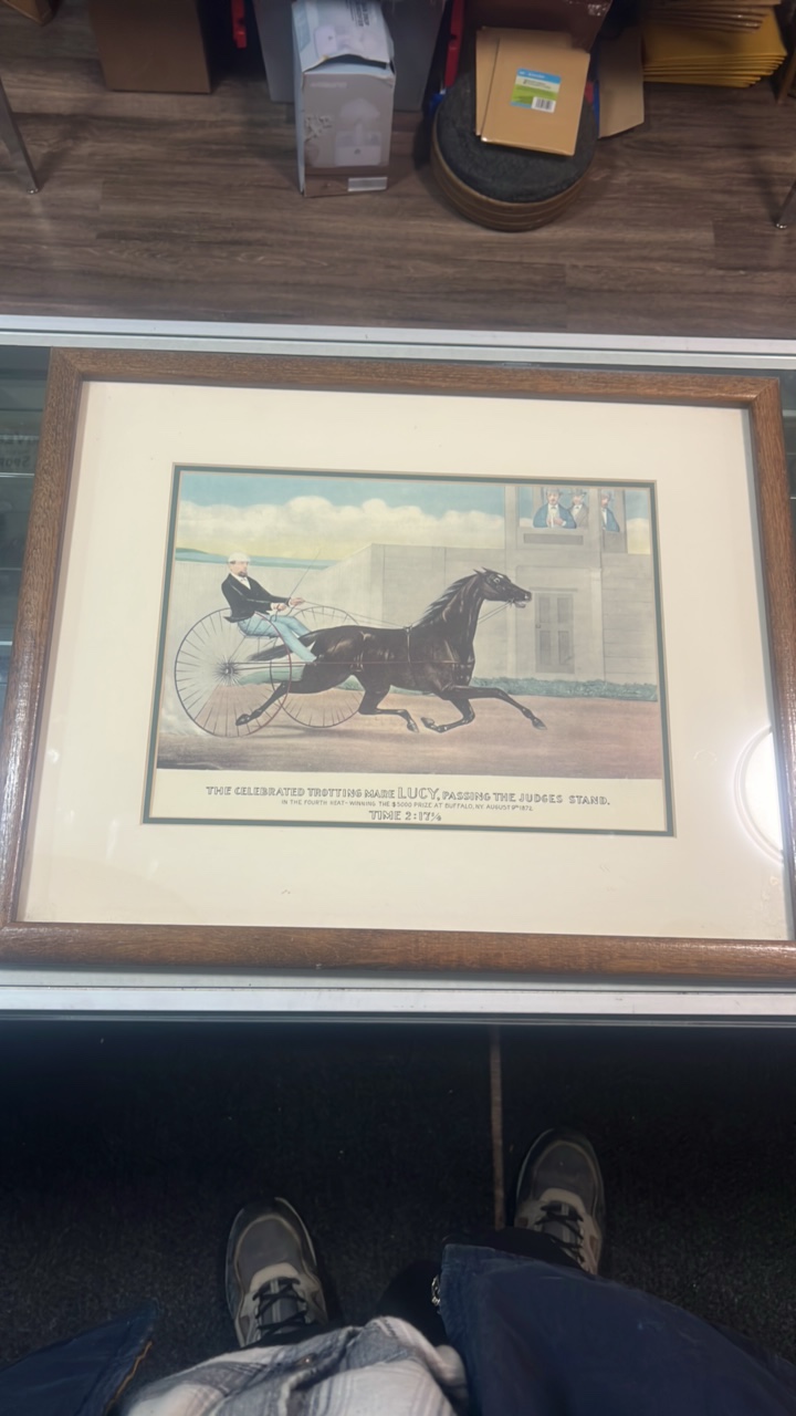 horse trotting lithograph