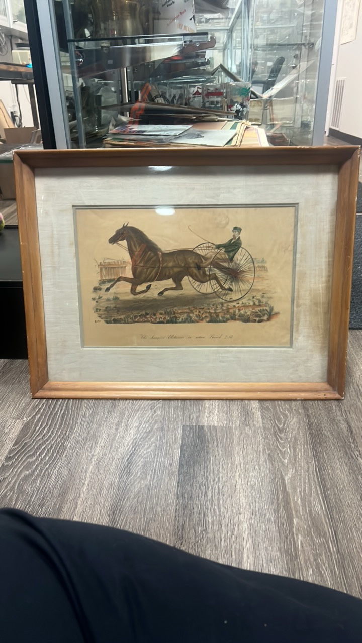 late 1800s horse racing lithograph