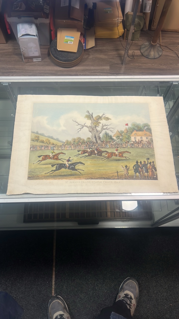 late 1800s horse racing lithograph