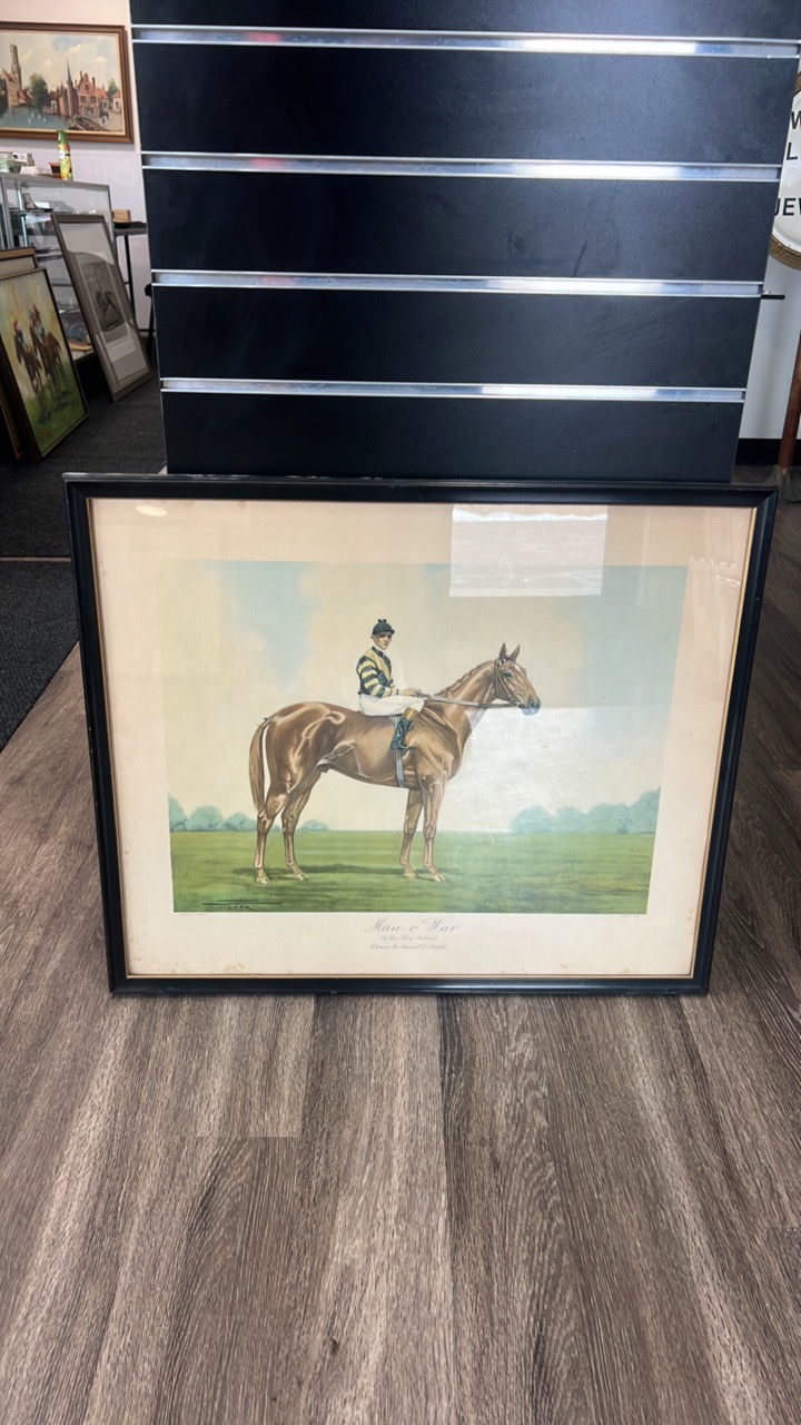 1929 man o war lithograph by j. martin