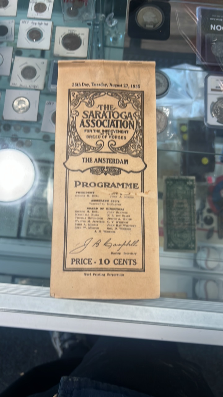 1935 Saratoga racing program