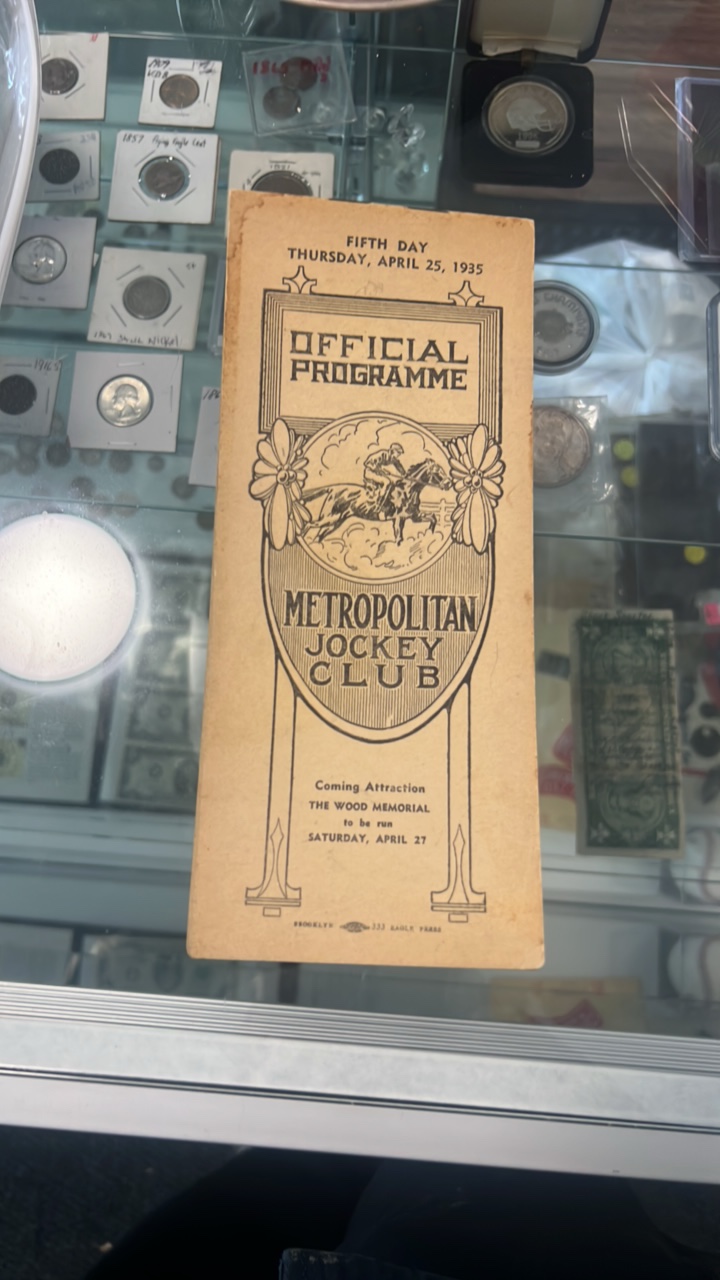 1935 metropolitan jockey club race program