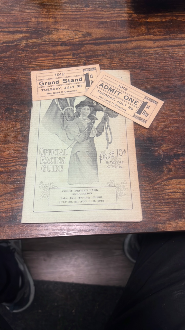 1912 Lake Erie trotting circuit race program and tickets