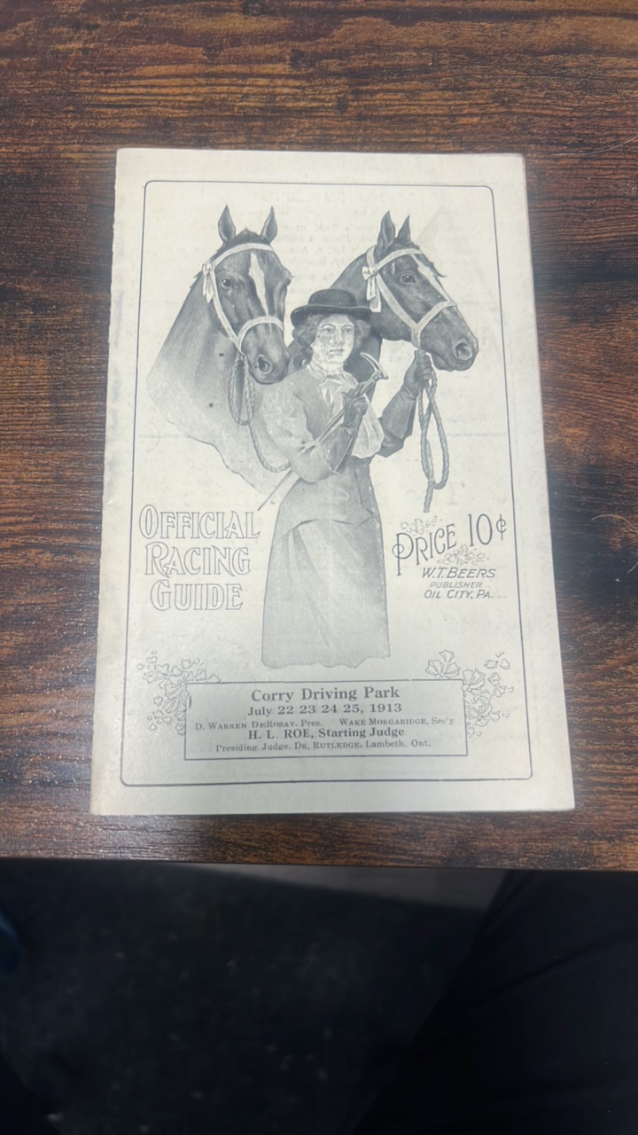 1913 corry driving park official racing guide