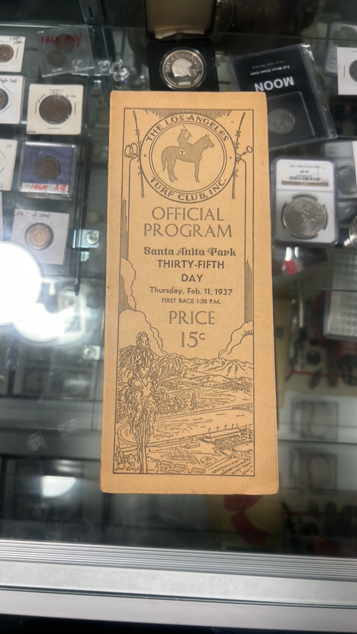 1937 Santa Anita park race program