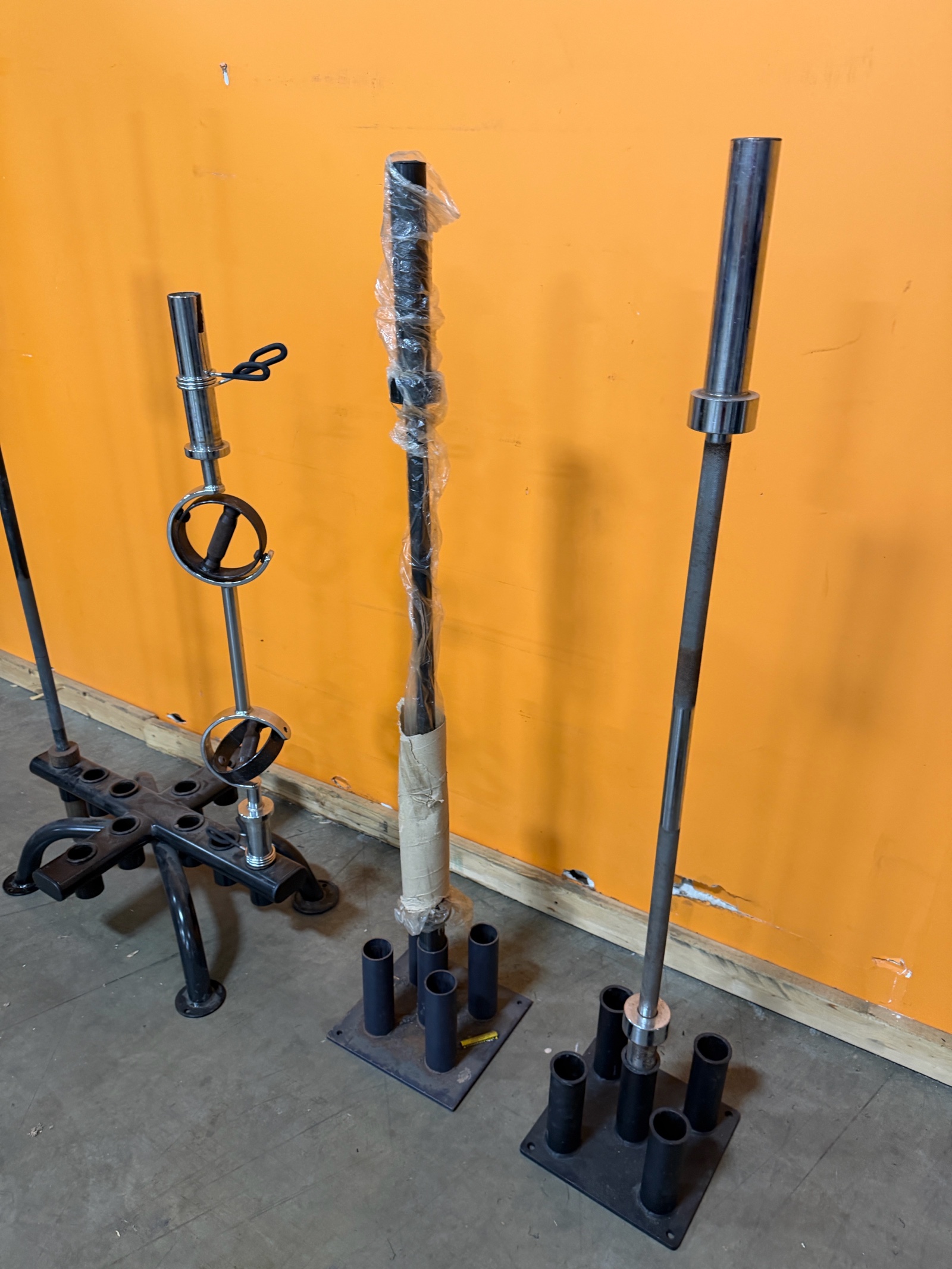 Olympic Barbell Set with Storage Racks - 4 Bars and 3 Holders
