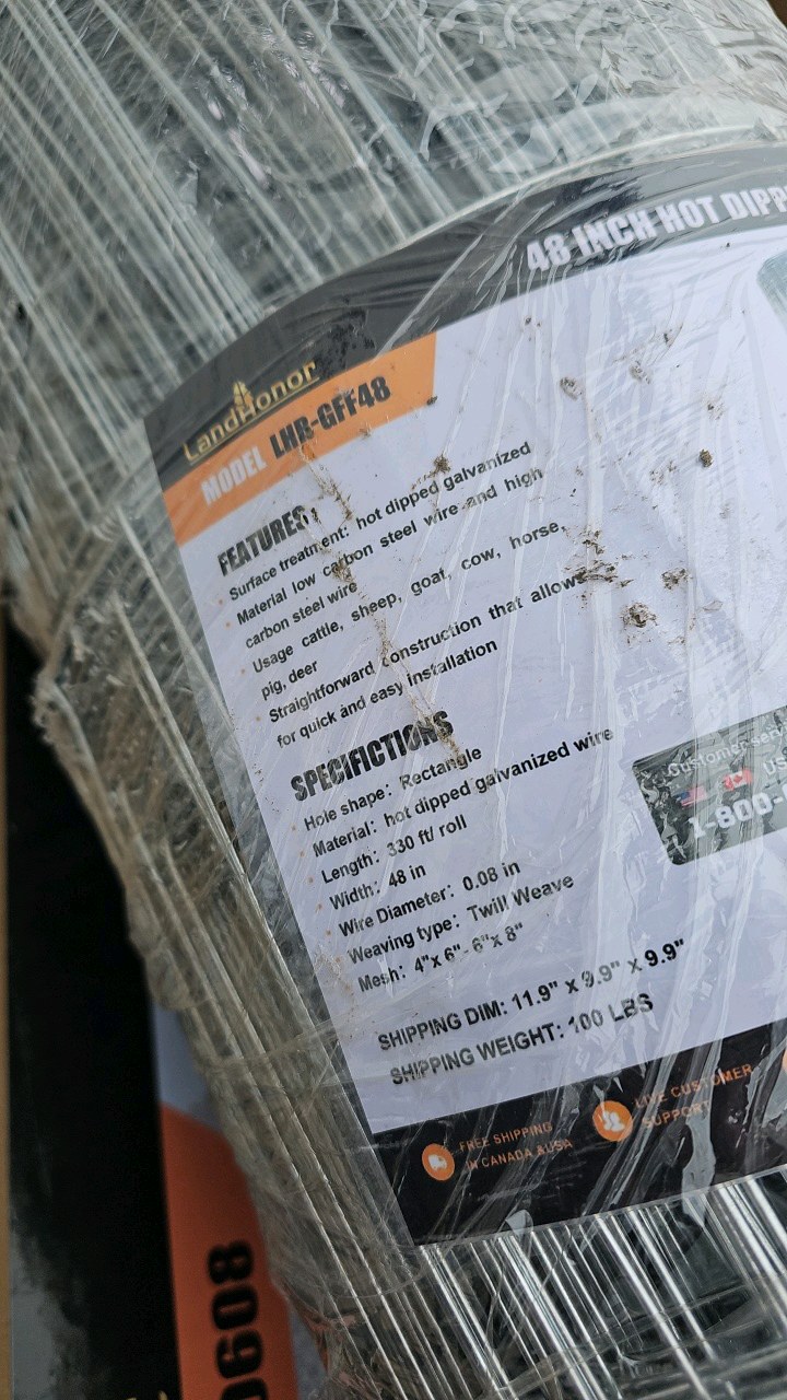 2026 Unused LandHonor Galvanized Farm Fence LHR-GFF48