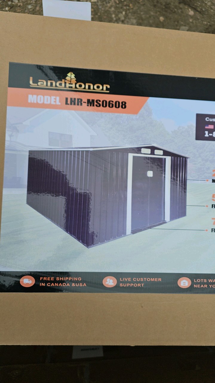 2026 Unused LandHonor 6ft x 8ft Galvanized Apex Roof Metal Shed LHR-MS0608