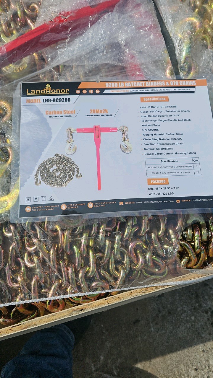 2026 Unused LandHonor 9200LB Ratchet Binders & G70 Chains LHR-RC9200