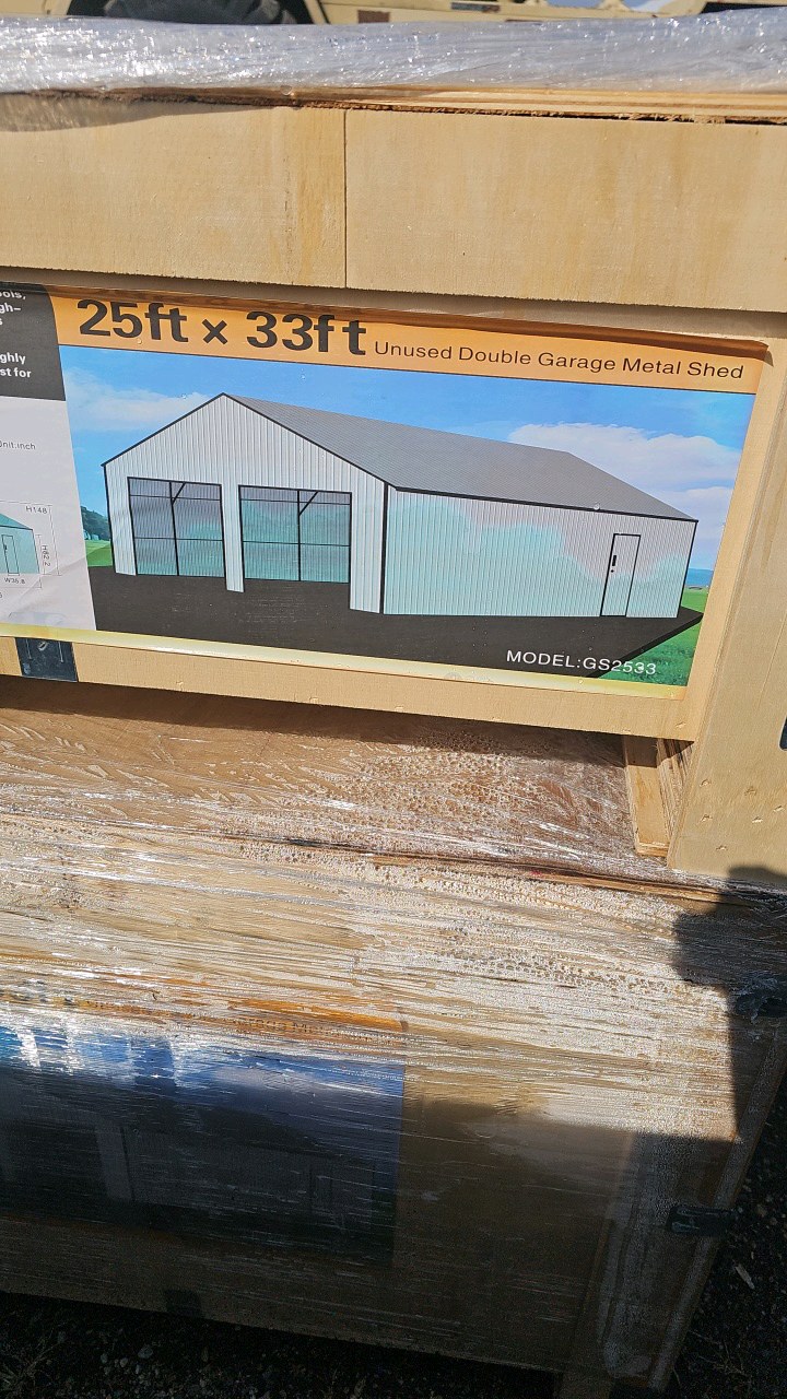 SDLANCH 25FT x 33FT Double Garage Metal Shed SDL2533DGMS