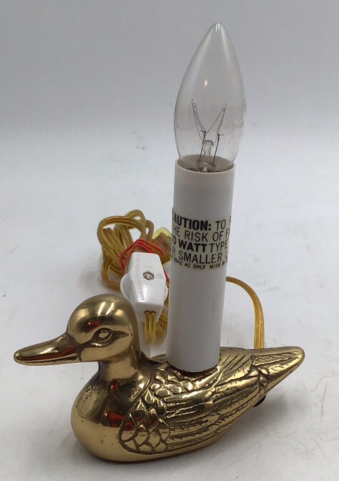 Vintage Brass Duck Night Light