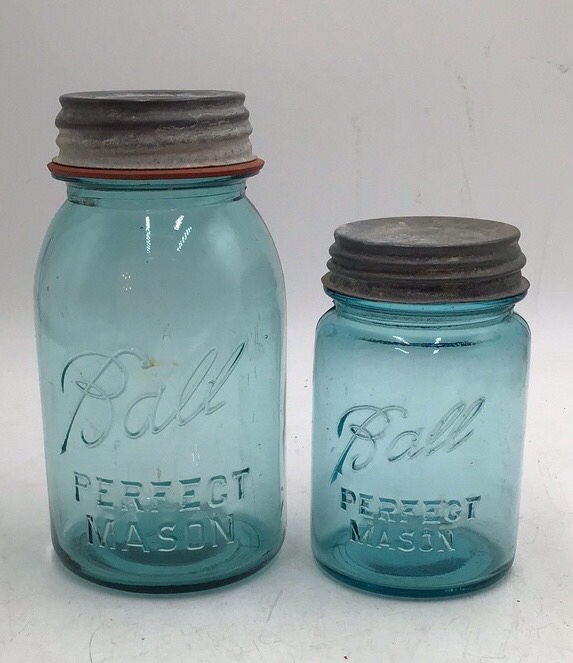 Vintage Ball Perfect Mason Aqua Canning Jars