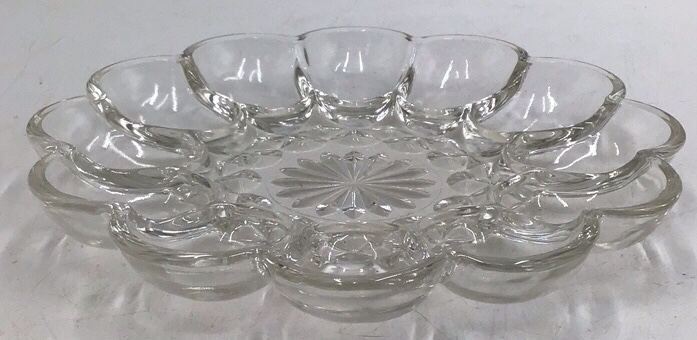 Vintage Clear Glass Deviled Egg Dish