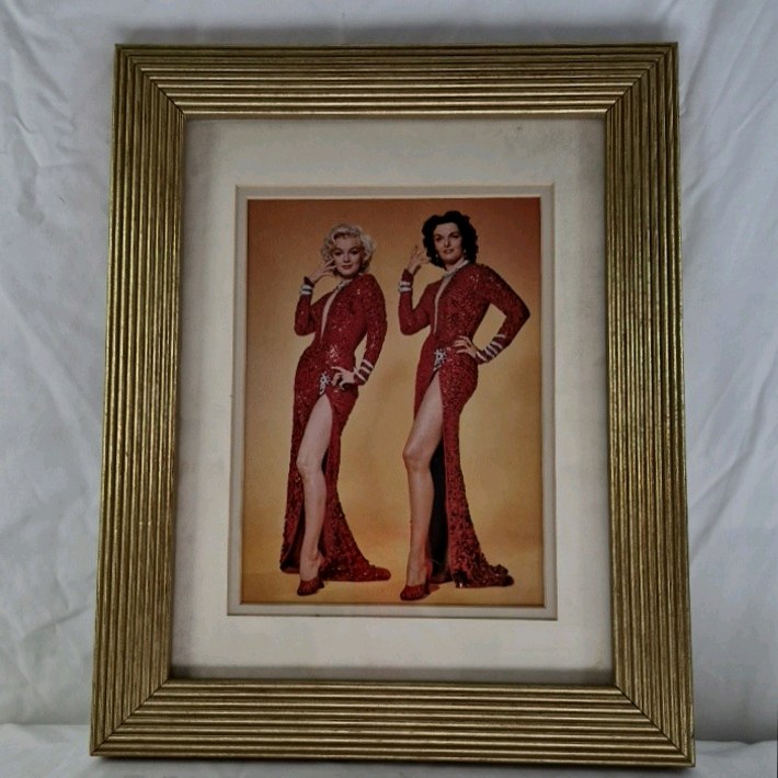 Framed Print  Twin Figures in Red Sequined Gowns
