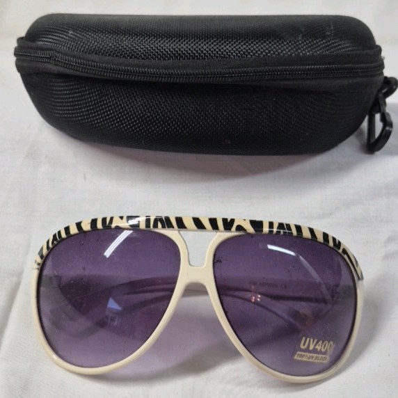 Vintage Sunglasses  Zebra Print with UV400 Protection