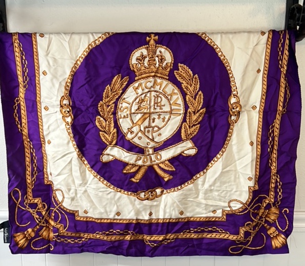 Ralph Lauren Polo Silk Scarf  Purple Royal Crest