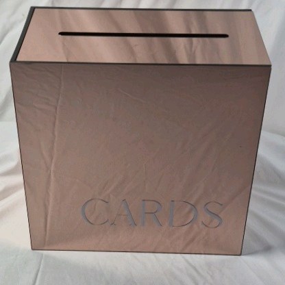 Card Box  Rose Gold Finish with Slot Top
