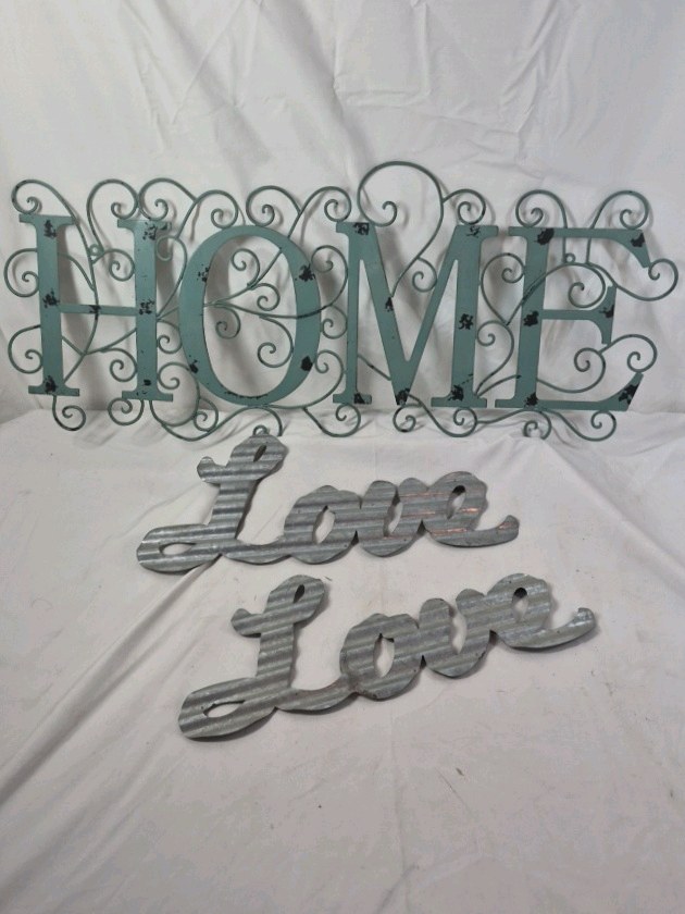 Vintage Metal Wall Signs  HOME and Love