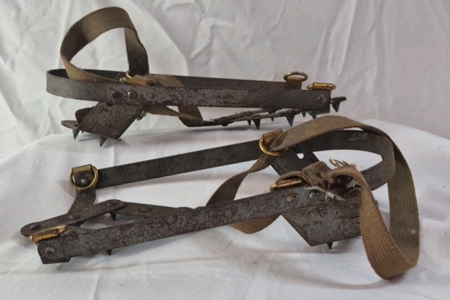 Vintage Ice Cleats  Metal with Straps